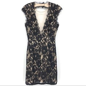 Aidan Mattox Floral Lace Open Back Dress
